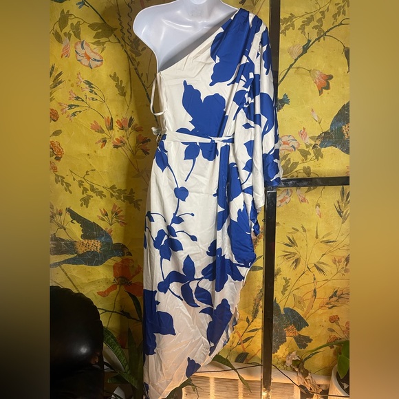 Anthropologie Hutch Stretch Satin One-Shoulder Maxi Dress - Picture 8 of 9